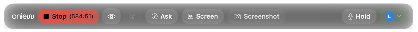 Minimal Toolbar Interface